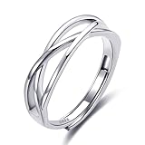 925 Sterling Silber gekreuzte Ringe für Frauen verstellbare offene Fingerringe Schmuck Geschenke...