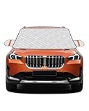 BUCOMTU Frontscheibenabdeckung Winter 160x116 cm, Windschutzscheibenabdeckung mit 5 Magneten,...