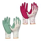 Gebol Flower Duo | 2 Paar | Größe M (Gr 8) | Gartenhandschuh Doppelpack in den Trendfarben 2023 |...