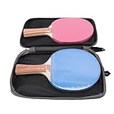 Plyisty Tischtennisschläger mit Aufbewahrungskoffer, Bequemer Holzgriff, Ideal für Kraftvolle...