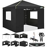 COBIZI Pavillon 3x3 Wasserdicht Stabil Faltpavillon 3x3 Profi mit 4 Seitenteilen Pop Up Pavillon...