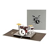 Karte für Geburtstag,3D Schlagzeug Pop-Up Karte für Geburtstag, Abschlussfeier, Ermutigung, Feier,...