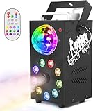 ZonQoonz Nebelmaschine, 700W Nebelmaschine mini mit LED Discokugel，Nebelmaschine Halloween mit...