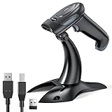 Eyoyo 1D 2D Handheld Wireless Barcode Scanner mit Ständer, 2.4G Wireless & USB Wired, kabelloser...