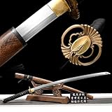 100 cm Japanisches Katana,Gemusterte Stahlklinge,reinem Kupfer Handschutz,natürlichem...