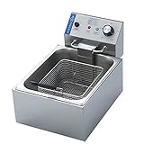 Elektrische Edelstahl Fritteuse 12 L,Arbeitsplatte Öl Friteuse mit Frittierkorb Easy...