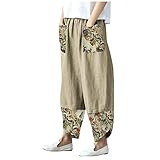 TYUIOP Linen Pants Women Striped Hosen Damen Sommer Lässig Freizeithose Sommerhose Pumphose...