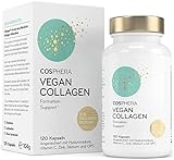 COSPHERA Kollagen Kapseln Vegan - Kollagen Hyaluron Kapseln vegan mit Vitamin C, Biotin, OPC, Zink...