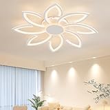 YOLEDY LED Deckenlampe Wohnzimmer Dimmbar, Blumen Blatt Decke Beleuchtung - 98W, 8000LM, Moderne...