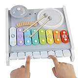 Qkbuza Xylophon für Babys | Lernspiele aus Holz – Xylophon für Trommel-Set, Musikspielzeug |...