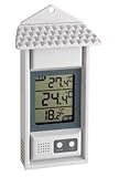 TFA Dostmann Digitales Thermometer für innen oder außen, 30.1039, wetterfest, Höchst-und...