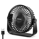 TriPole USB Tischventilator, 3 Geschwindigkeiten Starker Wind Tischventilator, 360° Rotation...