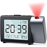 MeesMeek Projektion Digitaler Wecker: Digital Alarm Clock mit Temperatur Datum 12/24H einstellbare...