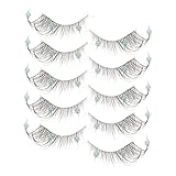 DECORNIJIA 5 Paare Falsche Wimpern mit Transparentem Stiel Leichte Cosplay Wimpern mit Kunststoff...