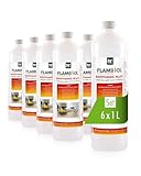 FLAMBIOL Bioethanol 96,6% Premium 6 x 1 L - Ethanol für Tischkamin, Kamin & Gartendeko für...