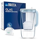 BRITA Wasserfilter Kanne Glas hellblau (2,5l) inkl. 1 MAXTRA PRO All-in-1 Kartusche – Premium...