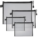 CIATBYYJ 4 Stück Mesh Reißverschluss Beutel,3 Größen Mesh Beutel,Mini Makeup Organizer,Tragbar...