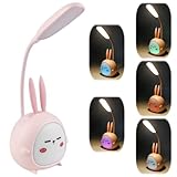GBKDQQ Schreibtischlampe Kinder, Dimmbare LED Schreibtischlampe Tischlampe USB Aufladbare, Nette...