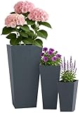 CLP Pflanzkübel groß, 3er Set für außen und innen, Outdoor XXL Blumenkübel eckig,...