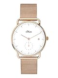 s.Oliver DamenArmbanduhr Analog Quarz massives Edelstahl SO-3715-MQ