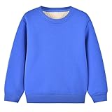 XINYUNZU Kinder Fleece Sweatshirt Baumwolle Thermoshirt Einfarbig Sportshirt Langarm Warm Lässige...