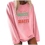 Lustiges Weihnachtspullover für Damen, Rentierbaum-Sweatshirt, Top, Damen, niedlicher Druck,...