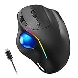 TECKNET Kabellose Trackball-Maus, Ergonomische Maus mit Bluetooth und verschlüsseltem Dongle, 6...