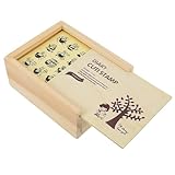 Baluue 10 Stück Selbstgemacht Holzstempel Gummiblumen Motiv Modern mit Aufbewahrungsbox für...