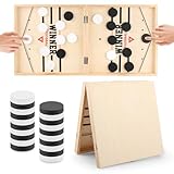 Cartlant Sling Puck Spiel, Katapult Shuffleboard Brettspiel Slingshot Winner Holz Table Hockey...