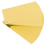 Oxford Trennstreifen, aus Karton, gelocht, 190 g/m², gelb, 100 Stück
