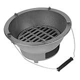 Luxshiny Gusseisen Holzkohlegrill für Camping und Bbq Tragbarer Grillofen für Vielseitige Nutzung...