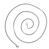 TSMORY Hochfeste Edelstahlkette für Herren, 3 mm, leichte, stabile Halskette mit...