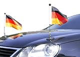 DIPLOMAT Paar magnetisch haftender Autofahnen-Ständer 1 Deutschland mit Super-Magnet für Ihre...