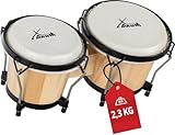 XDrum PERC Bongos Club Weinrot - 2 Trommeln mit 6' und 7' - Bongotrommeln mit stimmbaren Naturfellen...