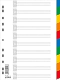 DONAU Register / Trennblätter aus Buntem stabilem Öko PP DIN A4 225x297mm, 11-fach gelocht, für...