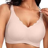 Ohne Bügel BH Damen, Push Up Seamless BH Comfort Soft Minimizer Bra Klassische Sport Bustier Mit...