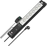 Brennenstuhl Premium-Line Comfort Switch Plus Steckdosenleiste 6-Fach (3m Kabel, zusätzlicher...