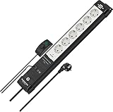 Brennenstuhl Premium-Line Comfort Switch Plus Steckdosenleiste 6-Fach (3m Kabel, zusätzlicher...