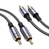 MOSWAG Stereo Cinch Kabel, Cinch Stecker auf Cinch Stecker, Stereo Hilfs Audiokabel, 1 m Subwoofer...