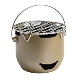 Mobiler Holzkohlegrill aus Stahl – Kompakter Grill mit Griff und Rost für Outdoor-Aktivitäten...