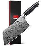 SHAN ZU Küchenmesser aus Pulverstahl, 18 cm Japanisches Hackmesser Kohlenstoffreicher 63 HRC-Stahl...