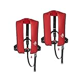 12skipper 2er-Set Automatik-Rettungswesten 165N Classic ISO UML mit Waistbelt, rot