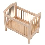 CFTGIW Miniatur-Krippe Im Maßstab 1:12, Lebensechte, Gratfreie Holzmöbel, Mini-Puppenbett für...