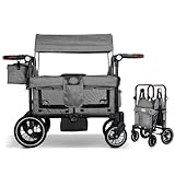 TODEFULL Wagon Kinderwagen für 2 Kinder, All-Terrain-Kinderwagen, faltbarer Kinderwagen-Wagen mit...