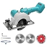 Bürstenlose Mini Kreissäge, Handkreissäge für Makita 18V Li-Ion Akku mit 3 Sägeblättern, 1800W...