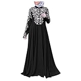 jieGorge Sommerkleider mit Stickerei, muslimisches Kleid, arabisches Spitzenkleid, Jilbab,...