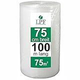 dieLUFTPOLSTERFOLIE Luftpolsterfolie 75cm x 100m Verpackungsfolie Luftpolster Rolle Blisterfolie...