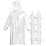 Vaily Einweg-Regenponchos 8er Pack Regenschutz - Transparentes Regencape mit Kapuze, ideal für...