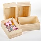 Dulynva 4 Stück Rustikale Holzkisten Unbehandelte Holzbox Klein Aufbewahrungsbox aus Holz 15 x 10 x...