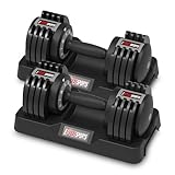 EnterSports 12kg x2 Verstellbare Hanteln, 5 Hantelgewichtsstufen (2-12kg) für Platzsparende,...